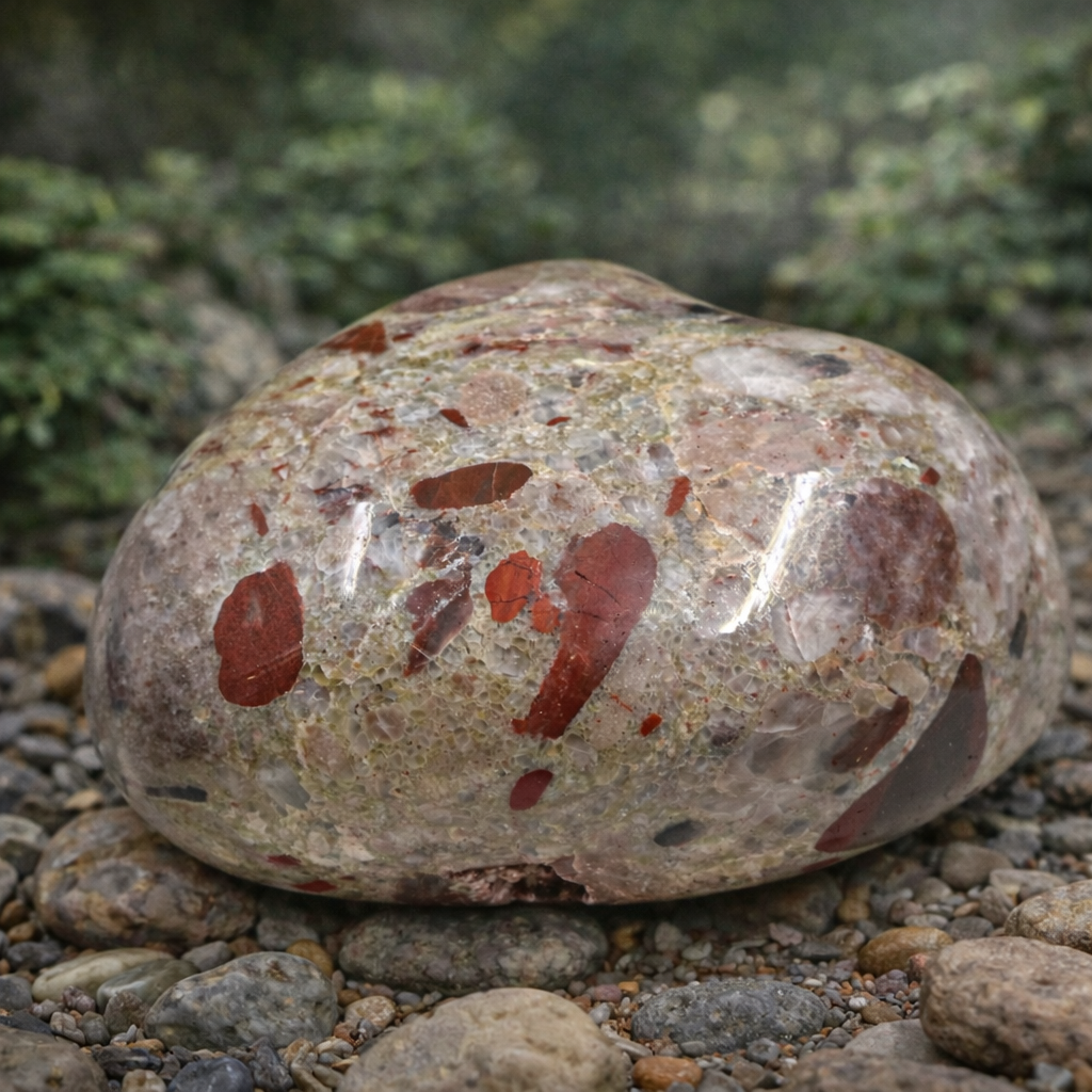 Polished Michigan Pudding Stone - Red Jasper, Chert & Quartz (014)