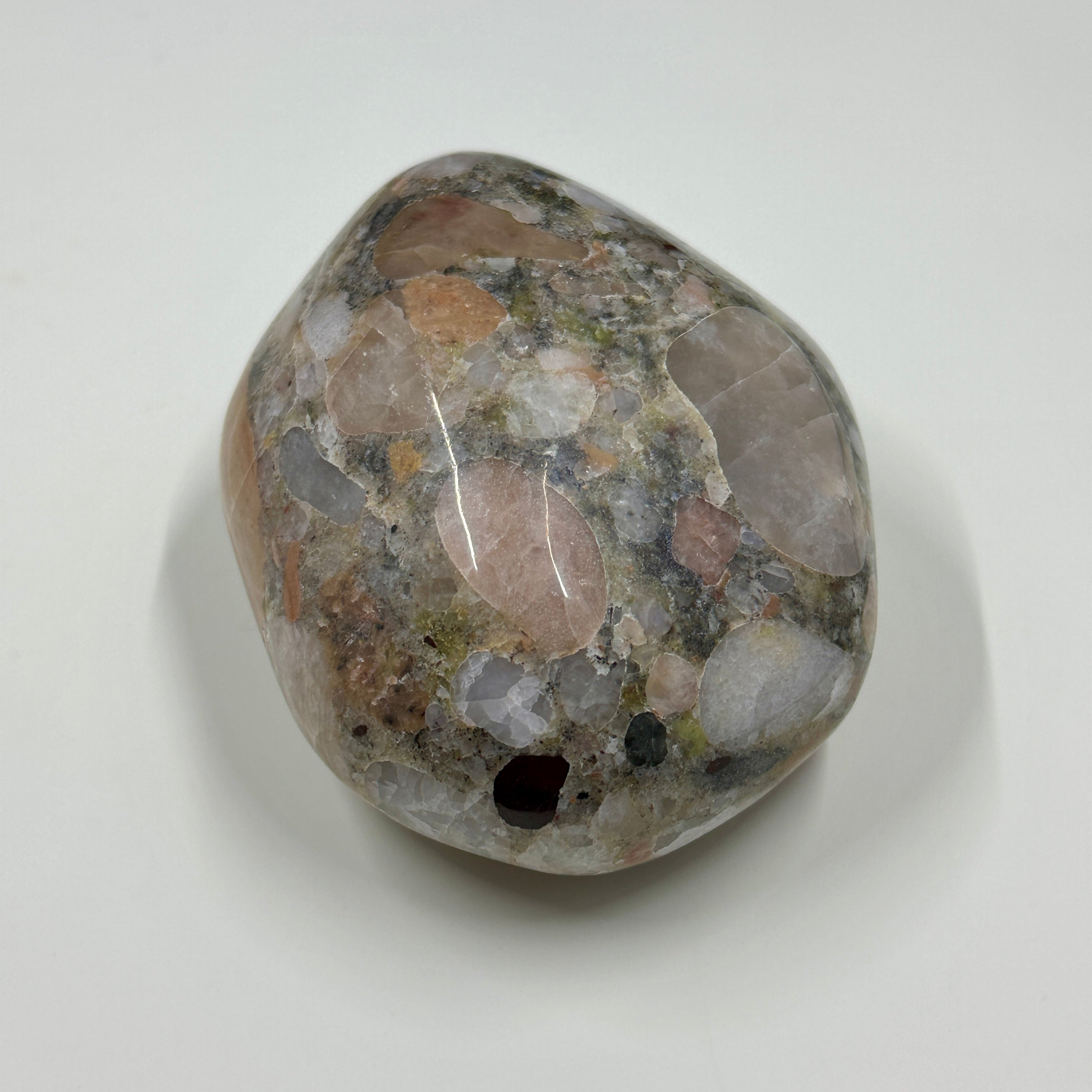 Rare Polished Michigan Pudding Stone - Hematite & Epidote Quartzite Matrix with Feldspar Inclusion 038