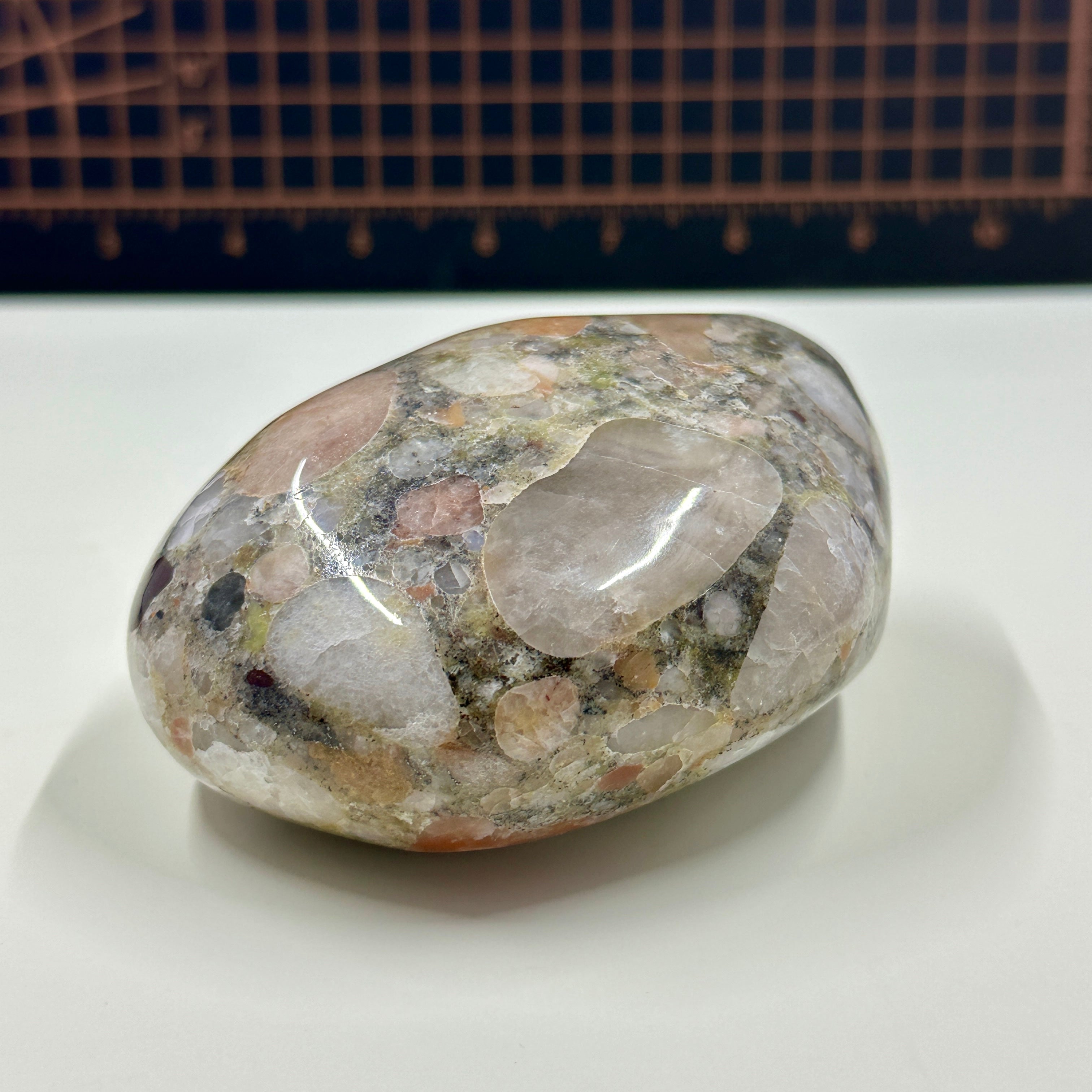 Rare Polished Michigan Pudding Stone - Hematite & Epidote Quartzite Matrix with Feldspar Inclusion 038