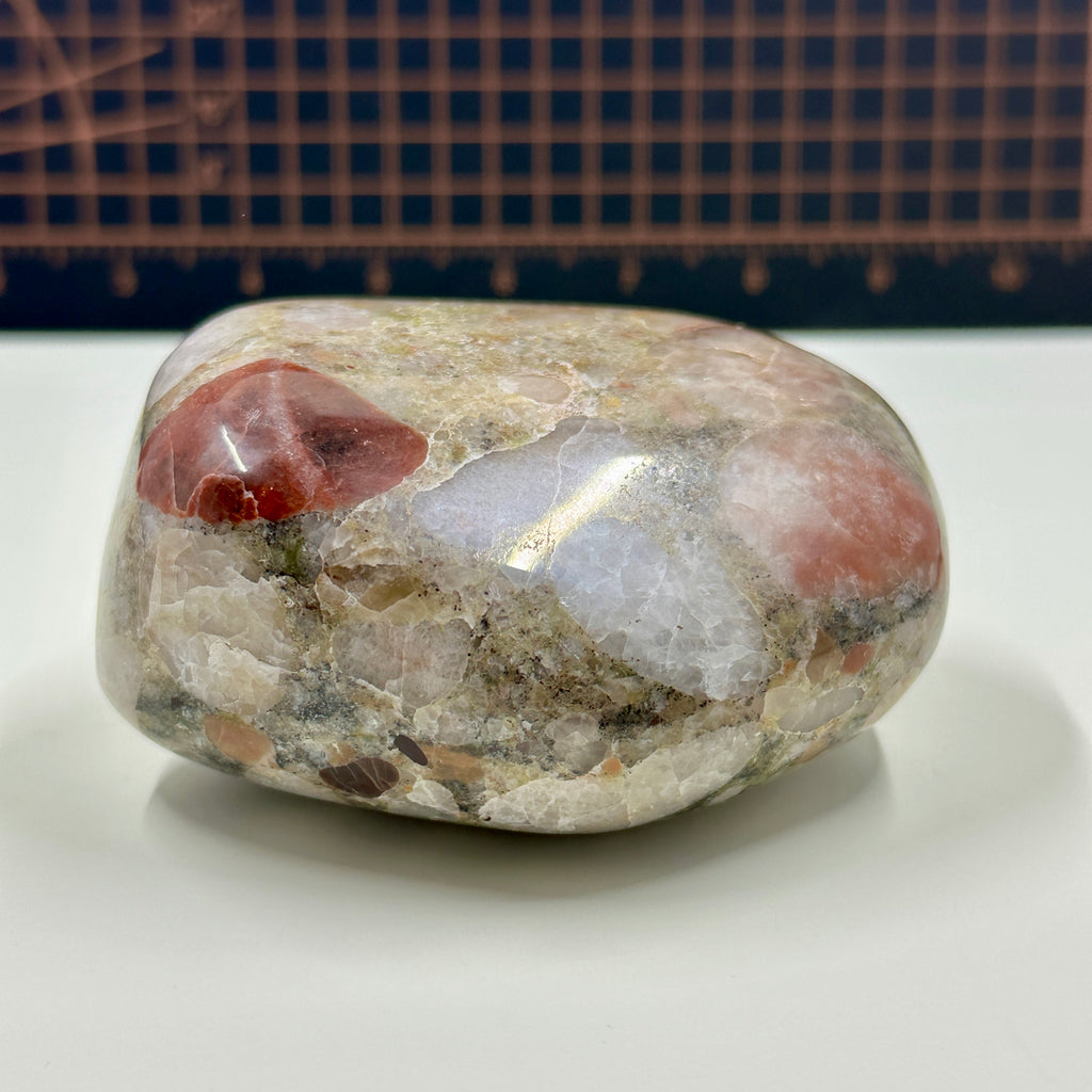 Rare Polished Michigan Pudding Stone - Hematite & Epidote Quartzite Matrix with Feldspar Inclusion 038