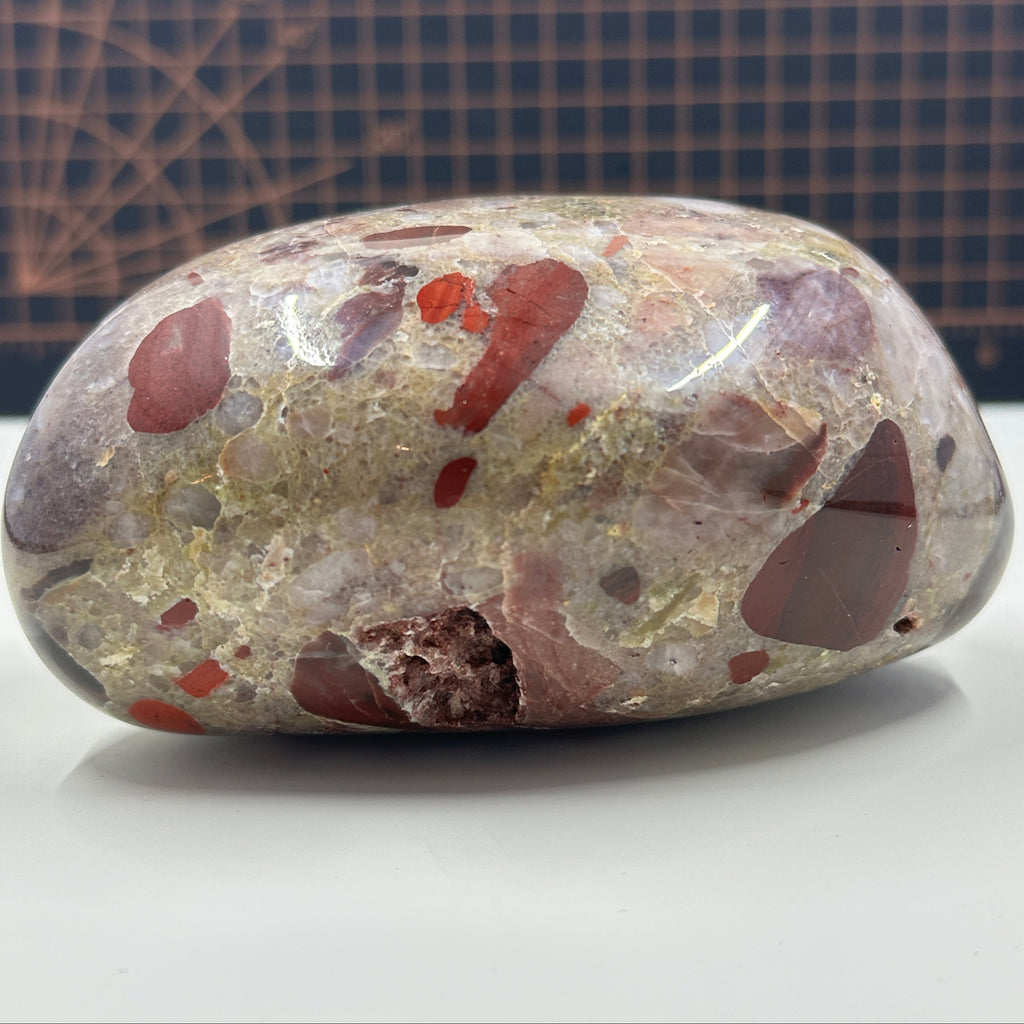 Polished Michigan Pudding Stone - Red Jasper, Chert & Quartz (014)