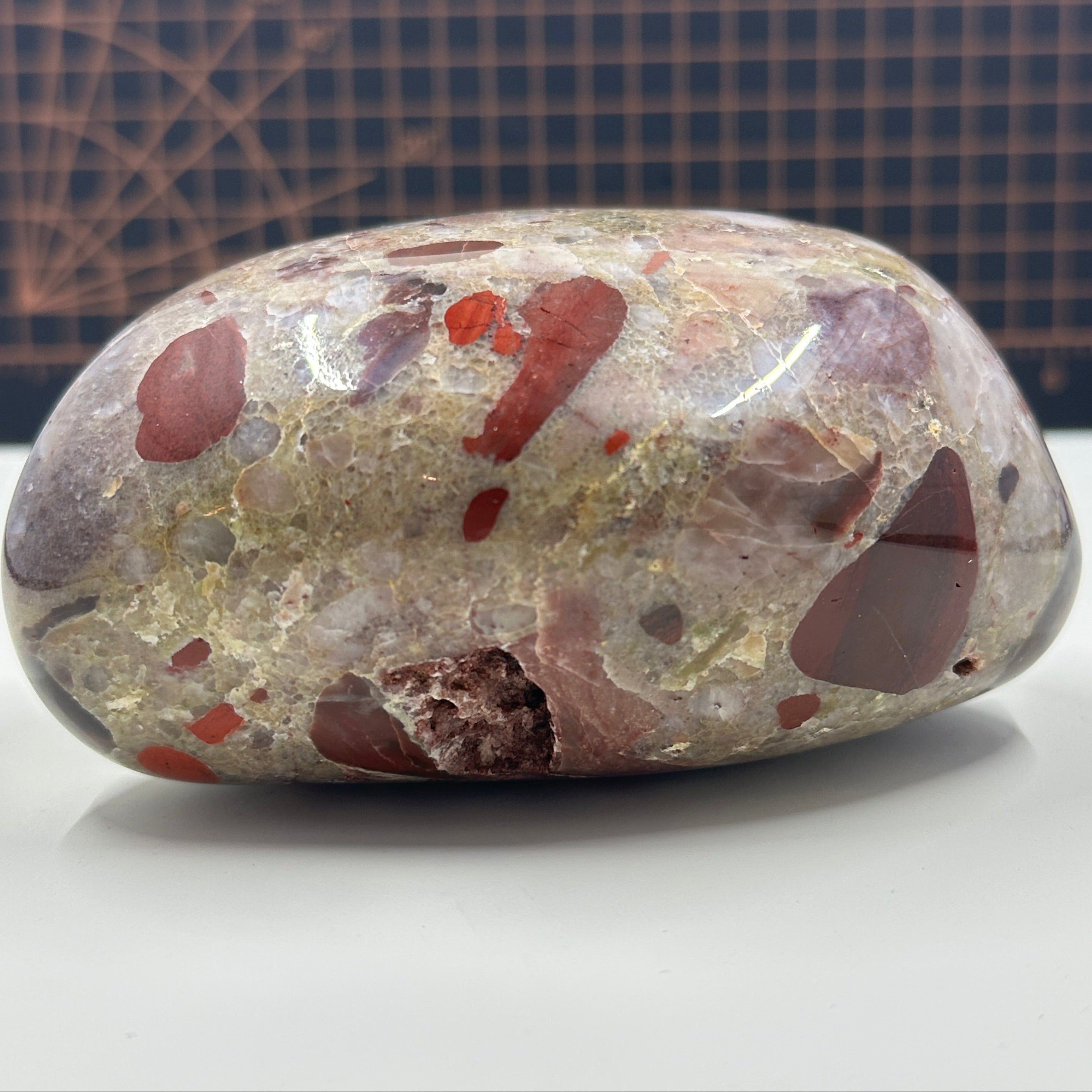 Polished Michigan Pudding Stone - Red Jasper, Chert & Quartz (014)