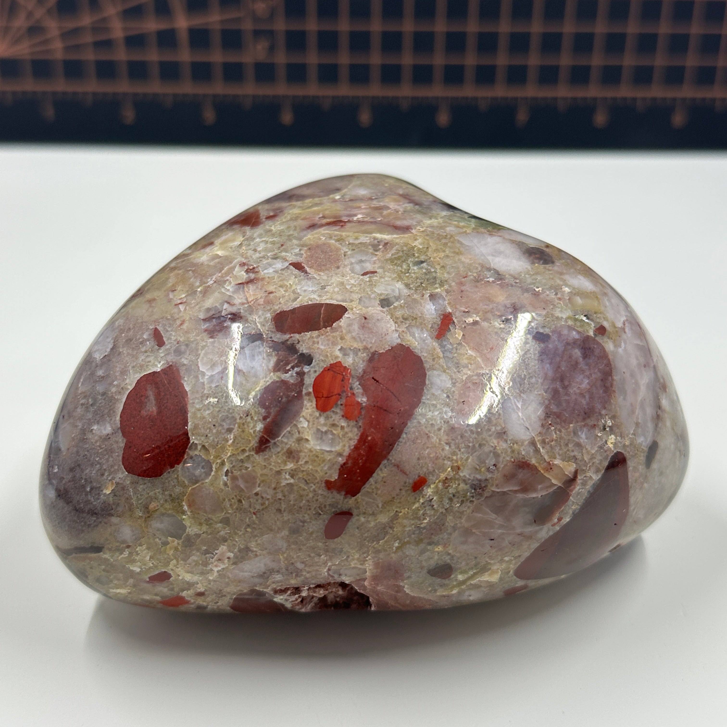 Polished Michigan Pudding Stone - Red Jasper, Chert & Quartz (014)