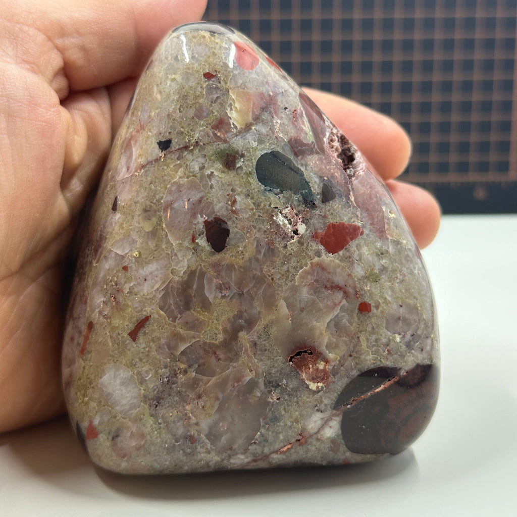 Polished Michigan Pudding Stone - Red Jasper, Chert & Quartz (014)