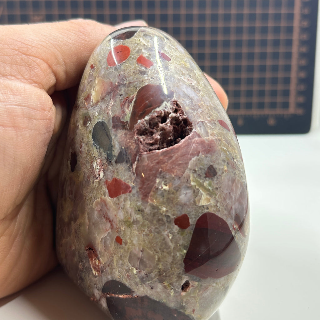 Polished Michigan Pudding Stone - Red Jasper, Chert & Quartz (014)