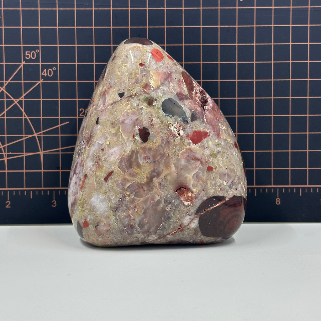 Polished Michigan Pudding Stone - Red Jasper, Chert & Quartz (014)