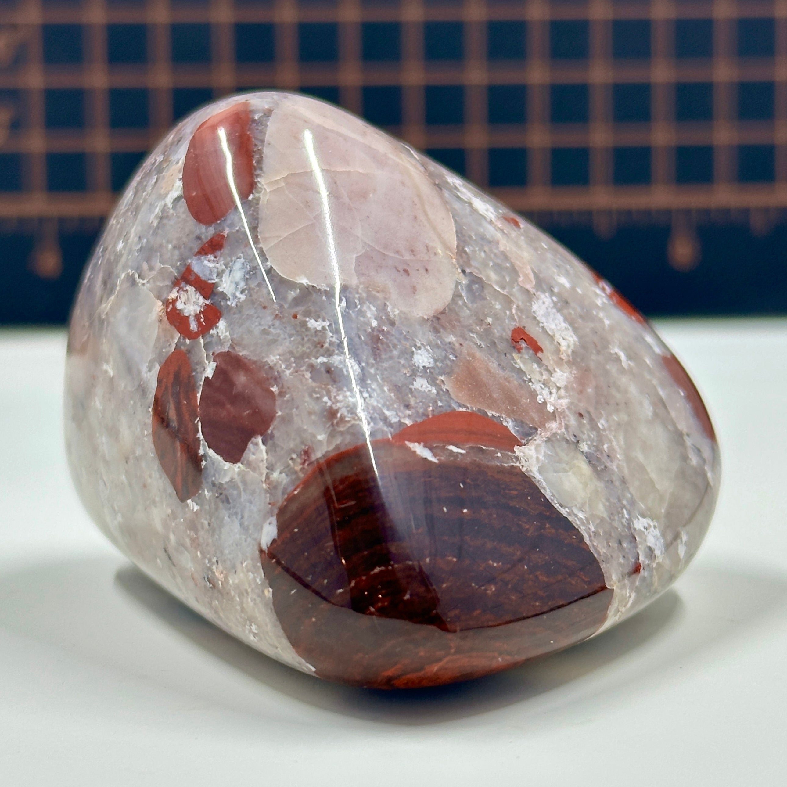 Polished Michigan Pudding Stone - Red Jasper, Chert & Quartz Inclusions 030