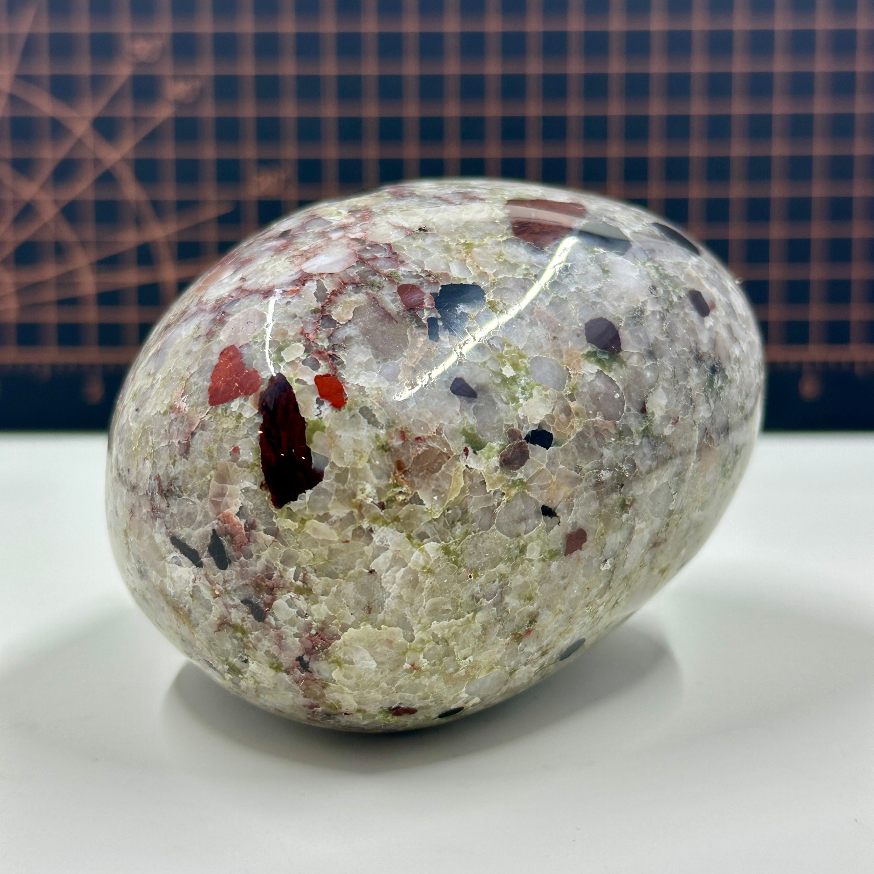 Polished Michigan Pudding Stone – Red Jasper, Chert & Quartz Inclusions