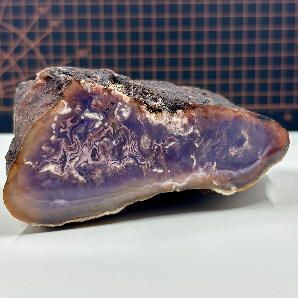 Polished Purple Chalcedony Agate Display Piece