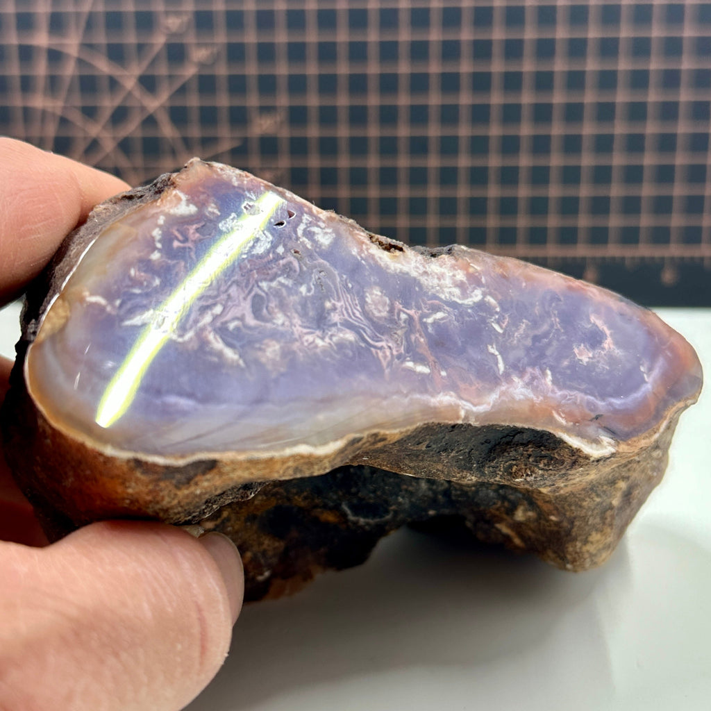 Polished Purple Chalcedony Agate Display Piece