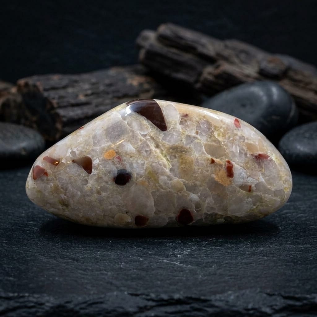 Polished Michigan Pudding Stone - Red Jasper, Chert & Quartz Inclusions 034