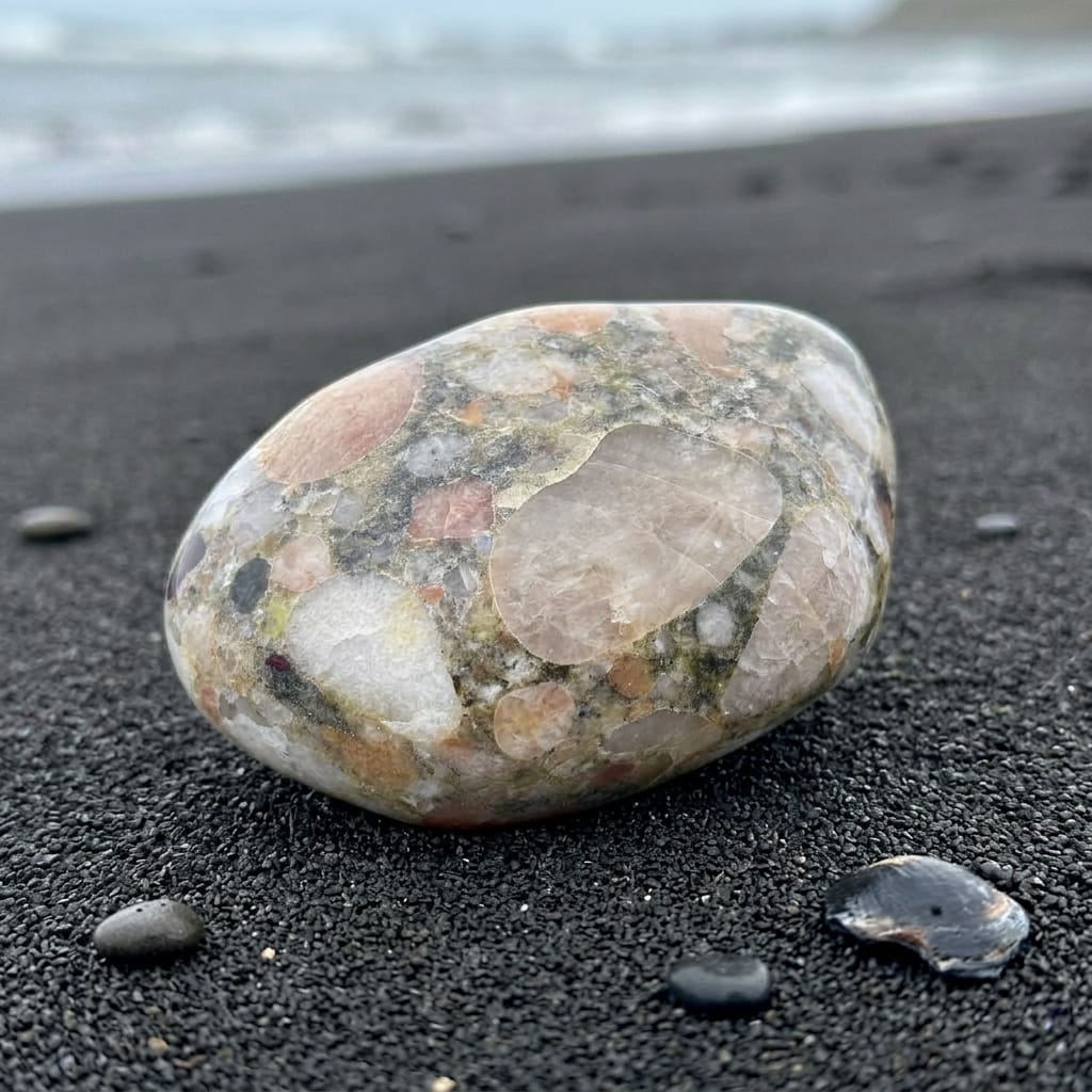 Rare Polished Michigan Pudding Stone - Hematite & Epidote Quartzite Matrix with Feldspar Inclusion 038